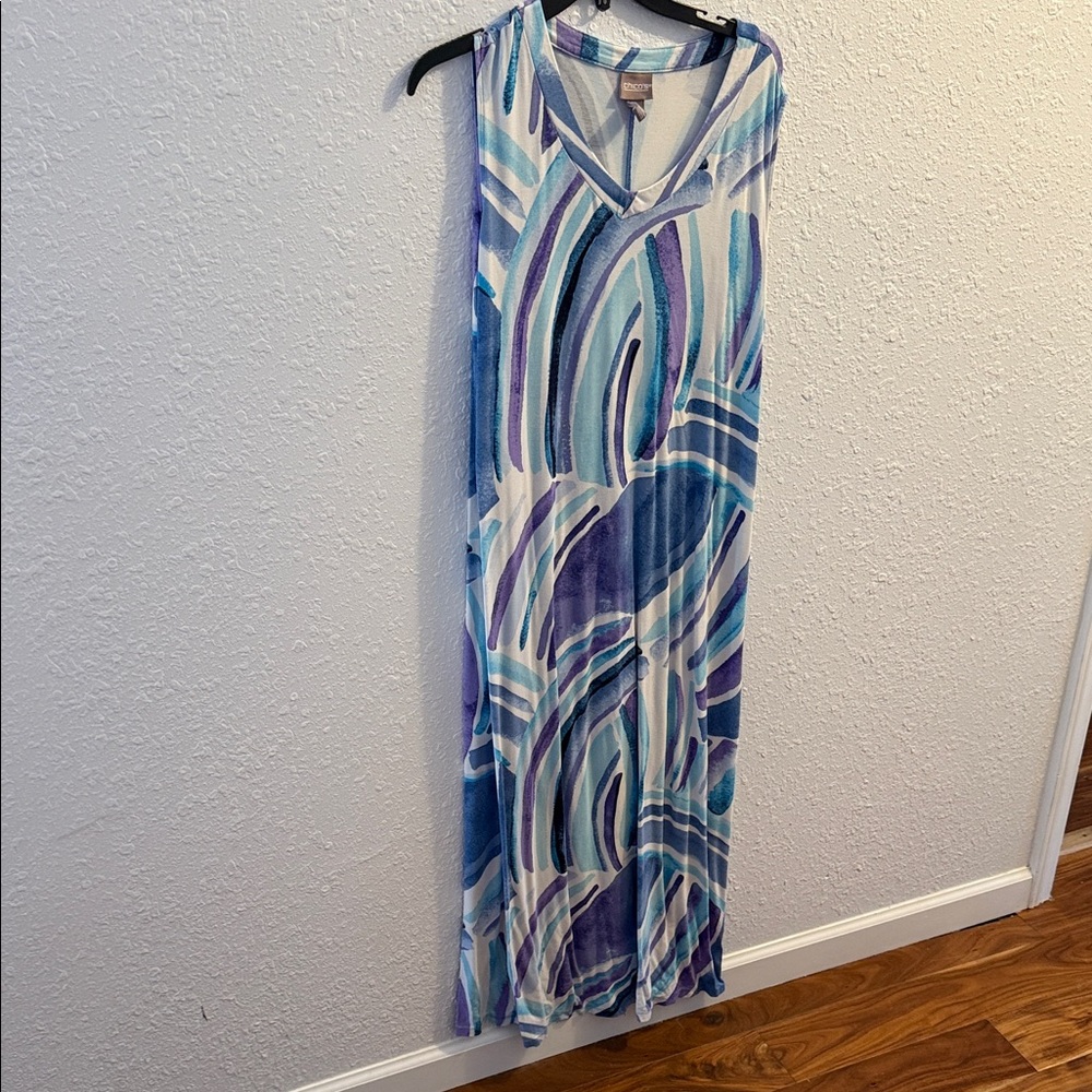 Chico's Vibrant Blue and Purple Maxi Dress